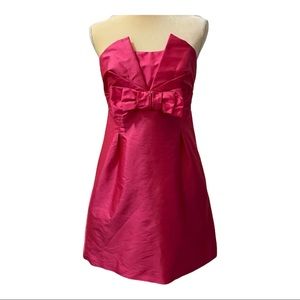 Alexia Admor Pink Strapless Mini Cocktail Dress With Bow Size Medium